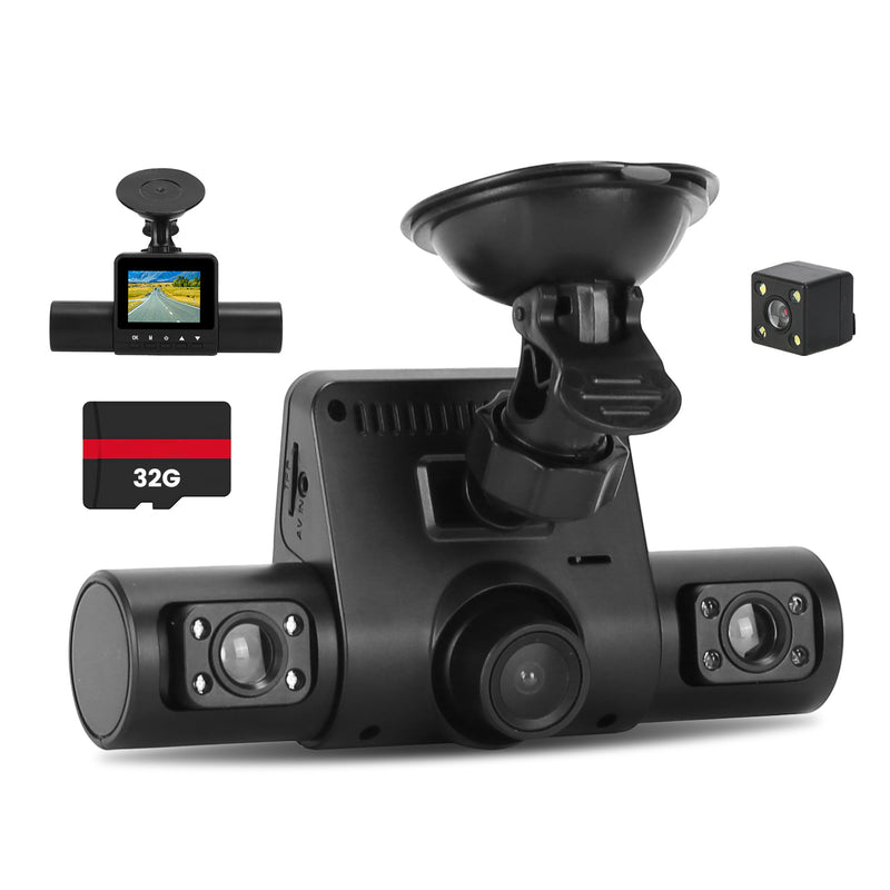 4 Channel Dash Cam – 1080P Front, Night Vision, and 32GB Card