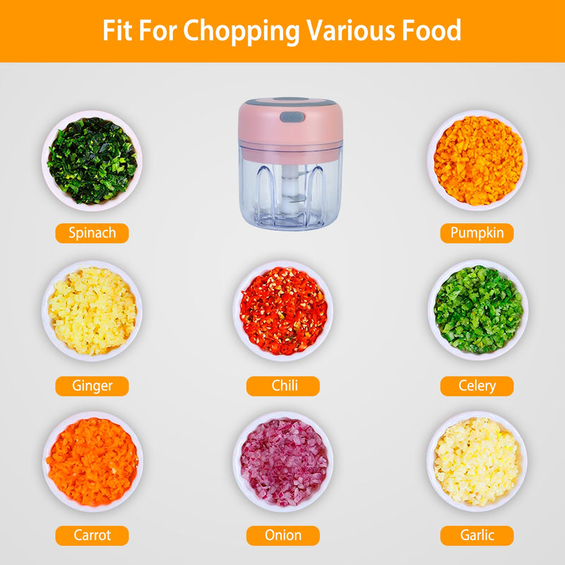 Portable Electric Food Chopper 8.45 oz – Food and Seasonings