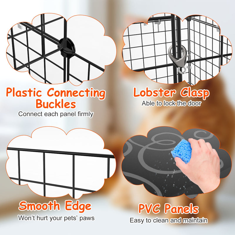 2-Tier Cat Cage – Metal Playpen with Ladder