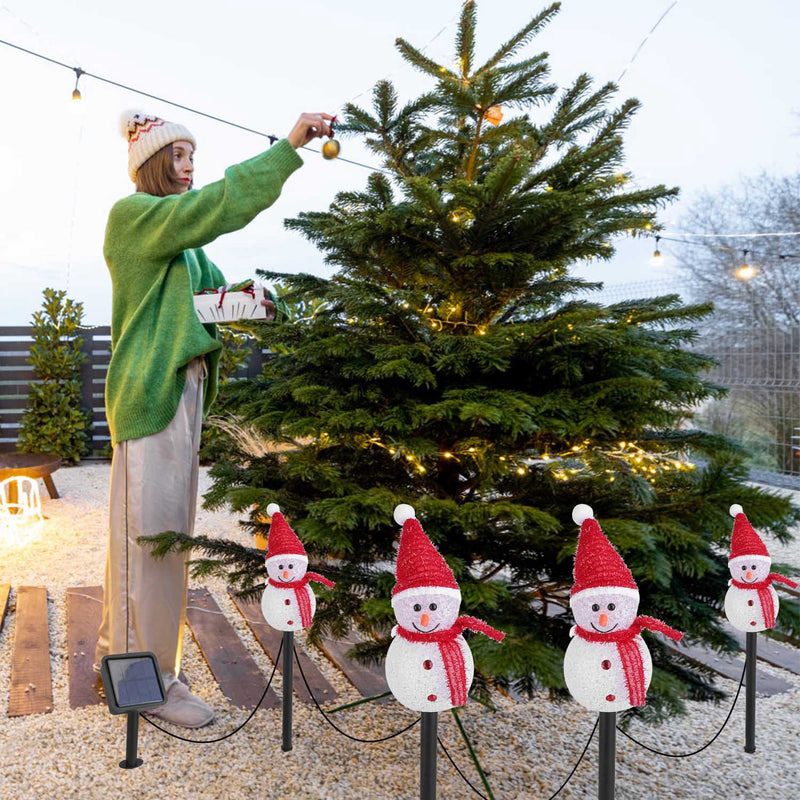 Solar Christmas Lights with Snowmen – IP55 Waterproof Outdoor Decoration