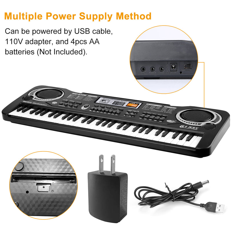 Digital Music Keyboard – 61 Keys for Children's Learning and Beginner Adults