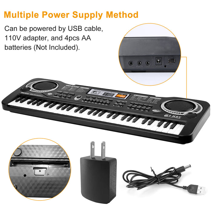 Digital Music Keyboard – 61 Keys for Children's Learning and Beginner Adults