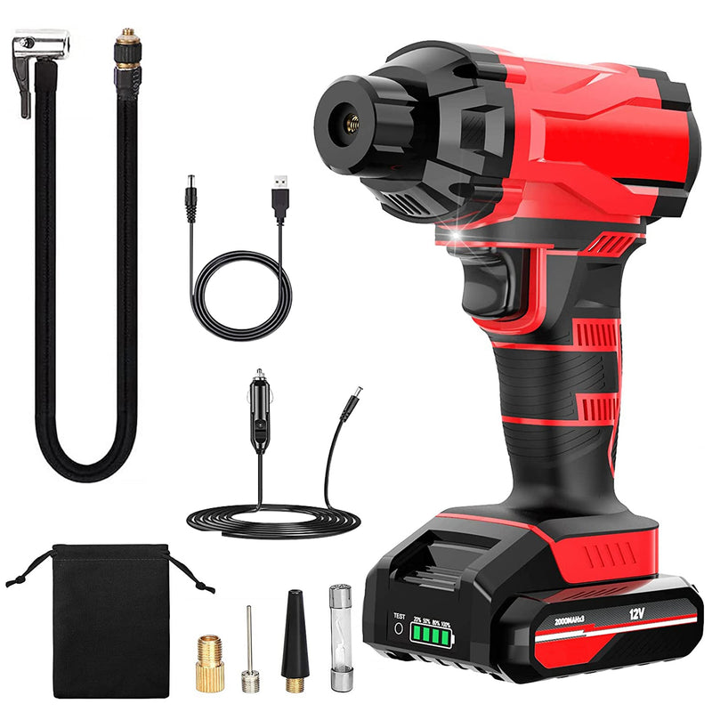 Portable Air Compressor – 150 PSI Cordless Tire Inflator for Car, Motorcycle, and Bicycle