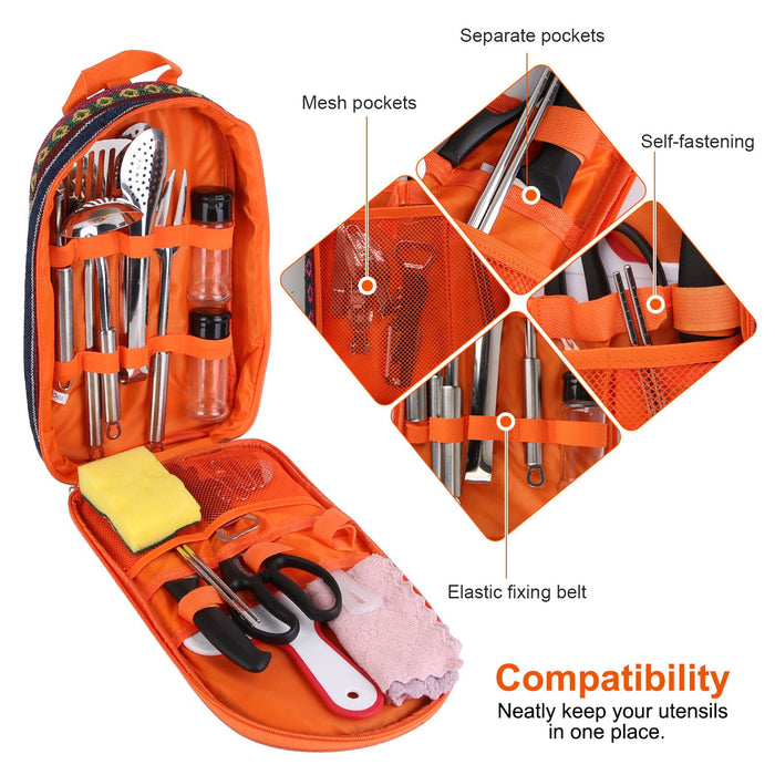 Complete Utensil Kit – Portable Kitchen for Camping, Hiking, and BBQs