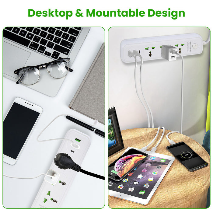 2500W Power Strip – With 6FT Cord and USB-A/USB-C Ports