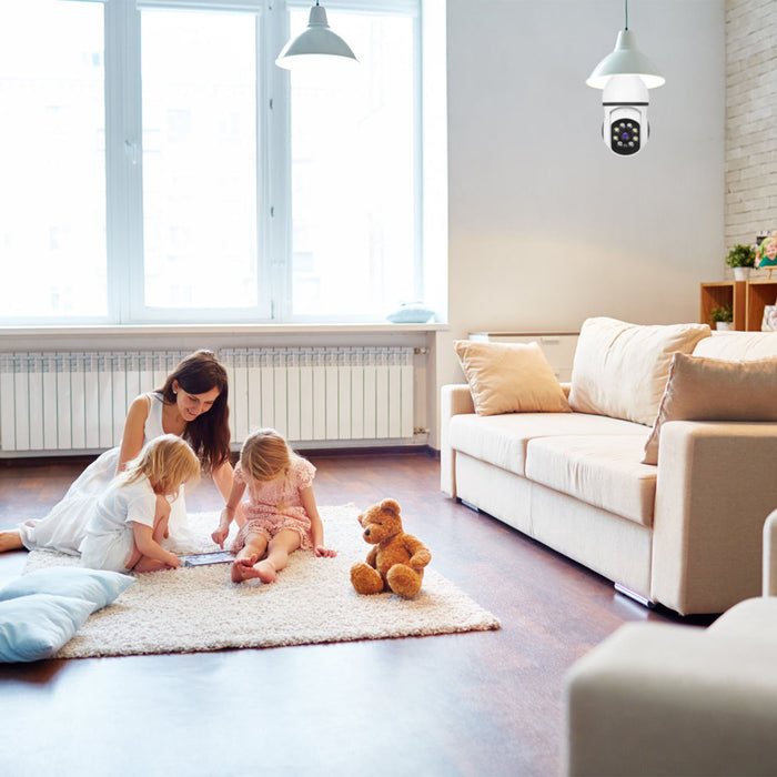 LED Security Camera – E27 Bulb with Night Vision, Audio, and Alexa/Google Control
