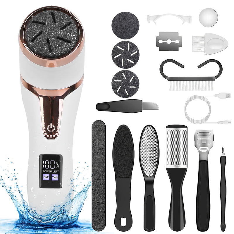 Electric Foot File - Pedicure with Vacuum and 3 Replacement Heads