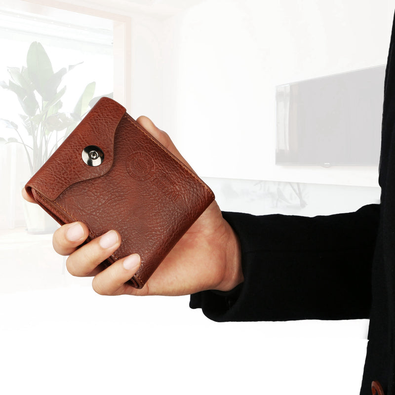 1Pc Men's Wallet PU Leather Purse Slim Card Holder Case With 2 ID Window Coin Pocket