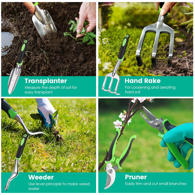 13-Piece Gardening Tool Set - Aluminum Alloy with Organizer Bag