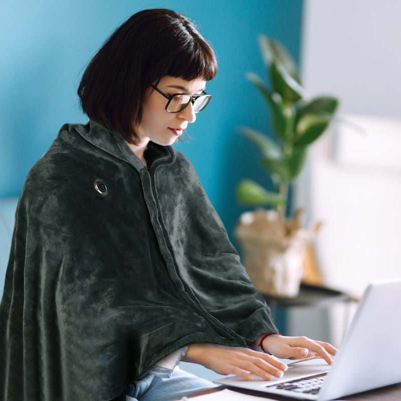 Heated USB Blanket – Flannel Thermal Shawl with 3 Temperature Levels