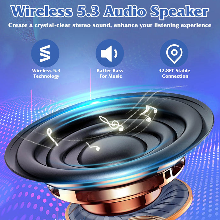 Foldable 360° Stand – Bluetooth Speaker with 5000mAh Battery and LED Light