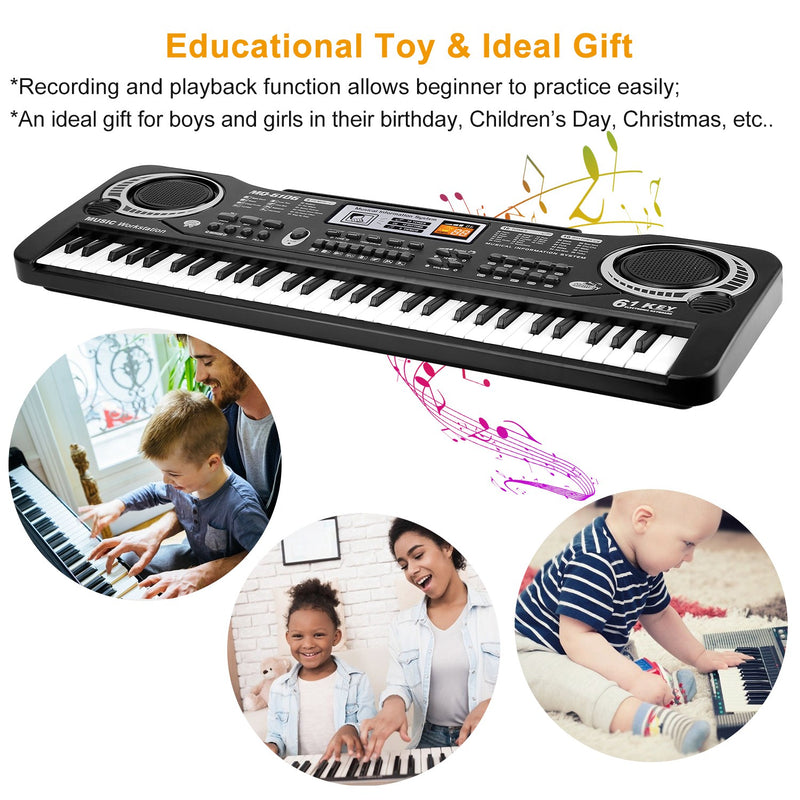 Digital Music Keyboard – 61 Keys for Children's Learning and Beginner Adults