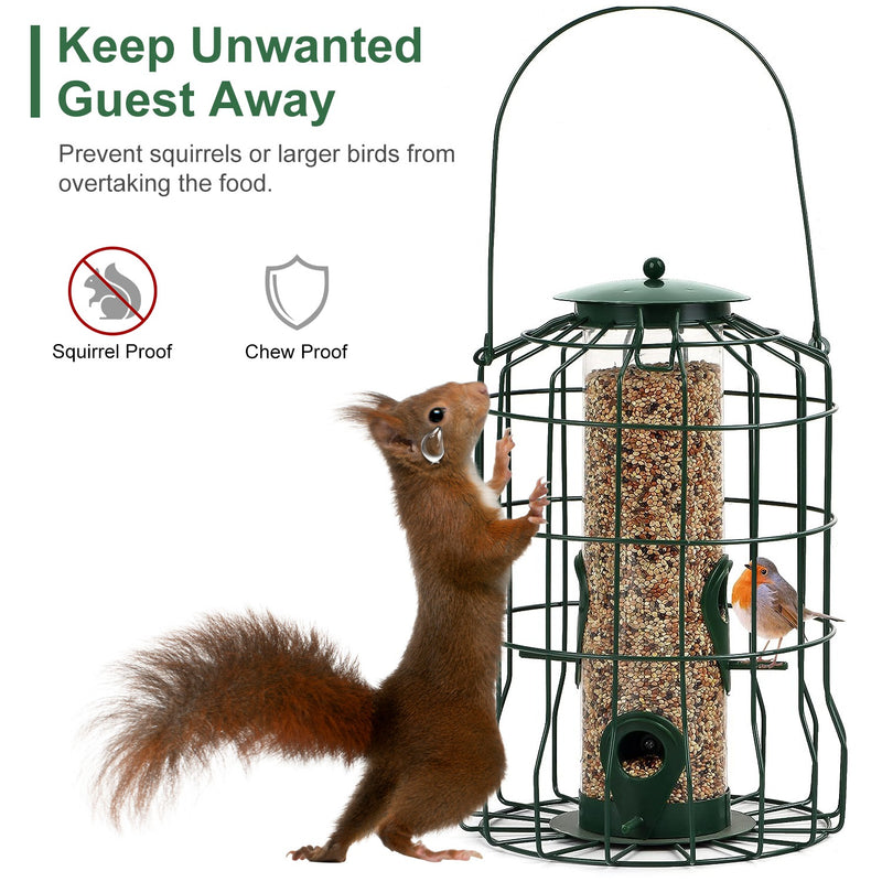 Squirrel-Resistant Metal Bird Feeder with 4 Ports