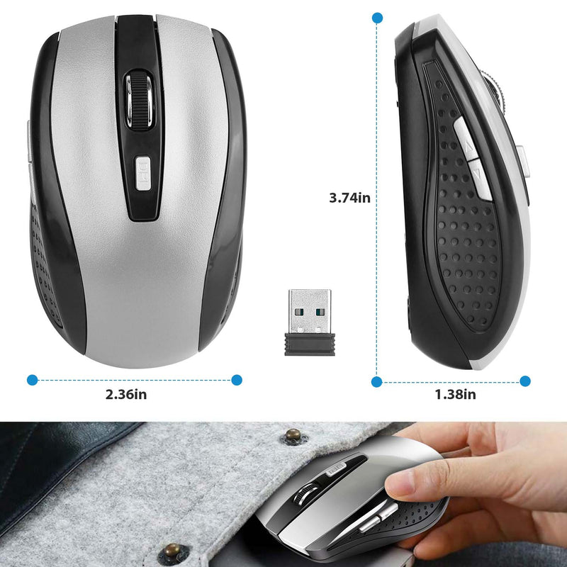 Wireless Optical Mouse - 6 Programmable Buttons for Computer and MacBook