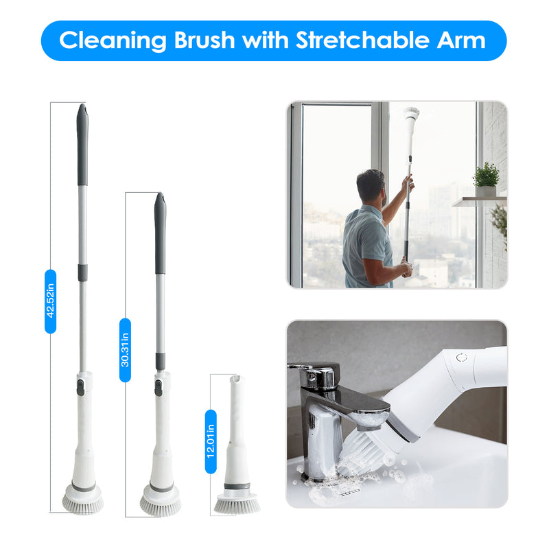 Spin Scrubber – IPX6 Waterproof with Extendable Handle and 6 Attachments