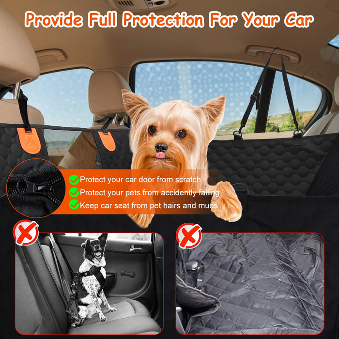 Rear Pet Seat Cover with Zipper and Side Flaps