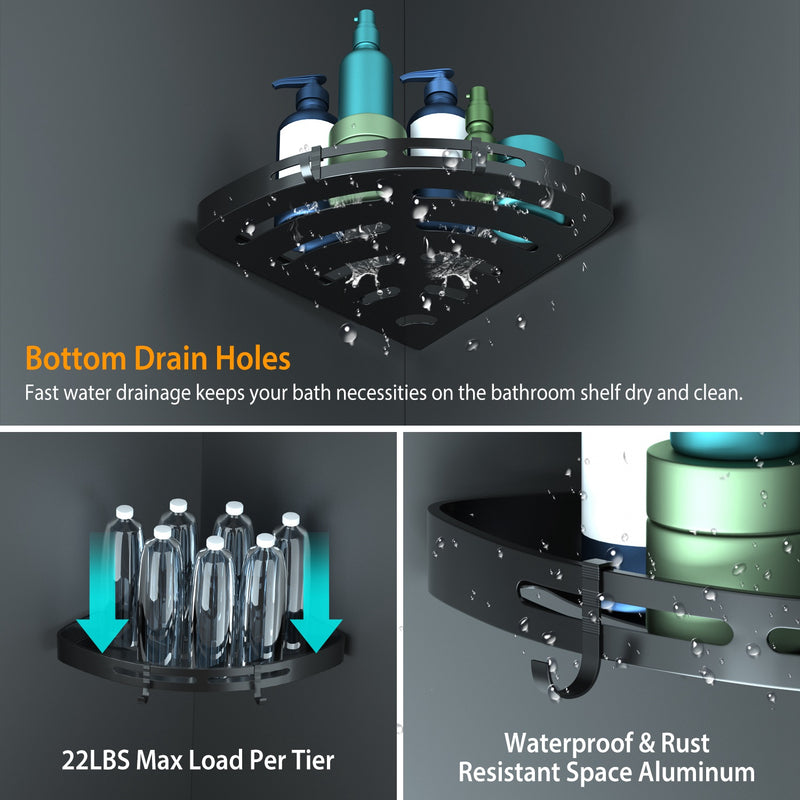 Corner Shower Caddy – 2-Tier Space Aluminum