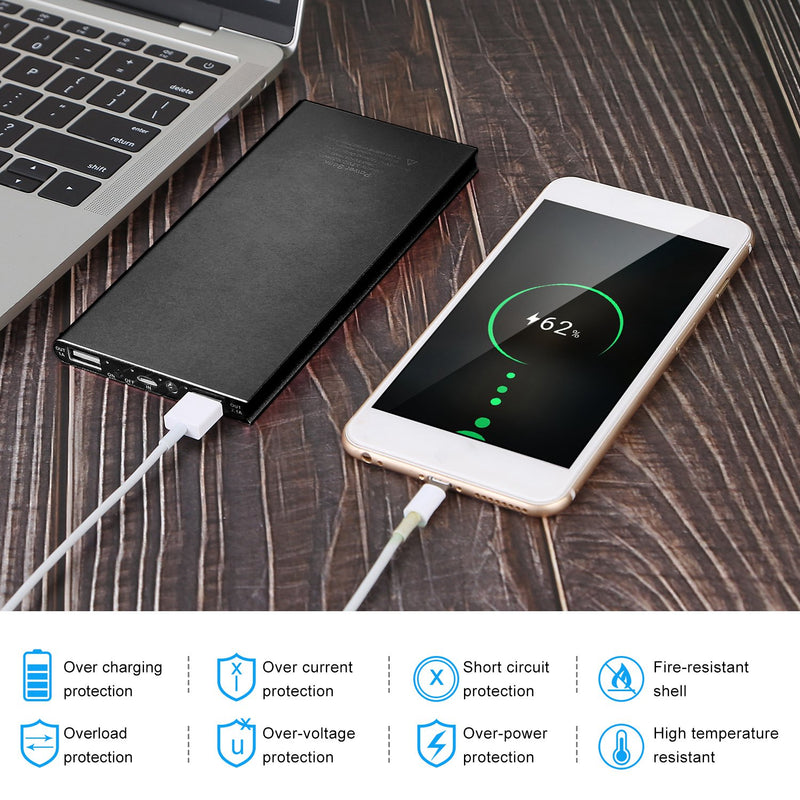 20000 mAh Portable Charger – Ultra-light Power Bank with 2 USB Ports
