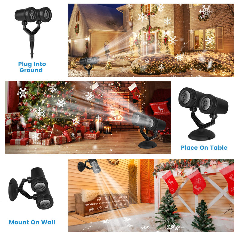 LED Snowflake Projector – Dual Adjustable Head IP44