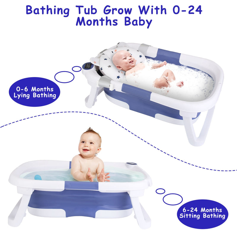 Portable Bathtub – Bathtub for Newborns and Toddlers with Easy Drain