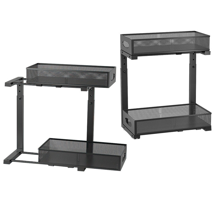 2-Tier Cabinet Organizer – With Adjustable Mesh Baskets and Easy Access