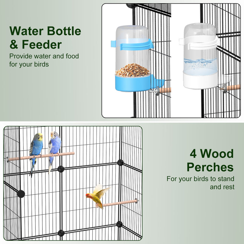 Large Bird Cage – With Wheels, Perches, and Accessories