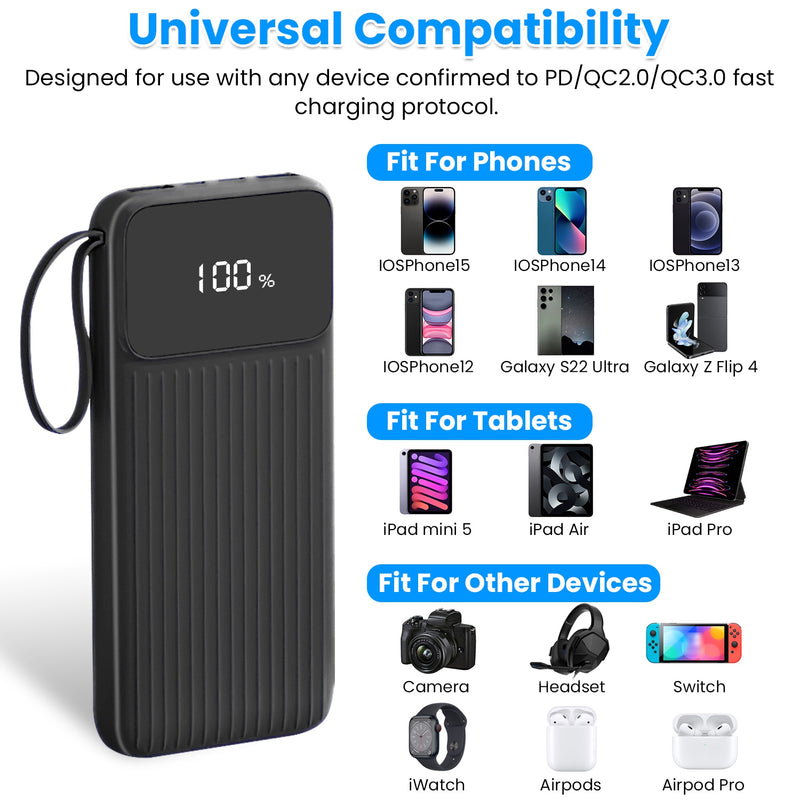 High-Capacity Power Bank – 20000 mAh with Fast Charging and iOS/Android Compatibility