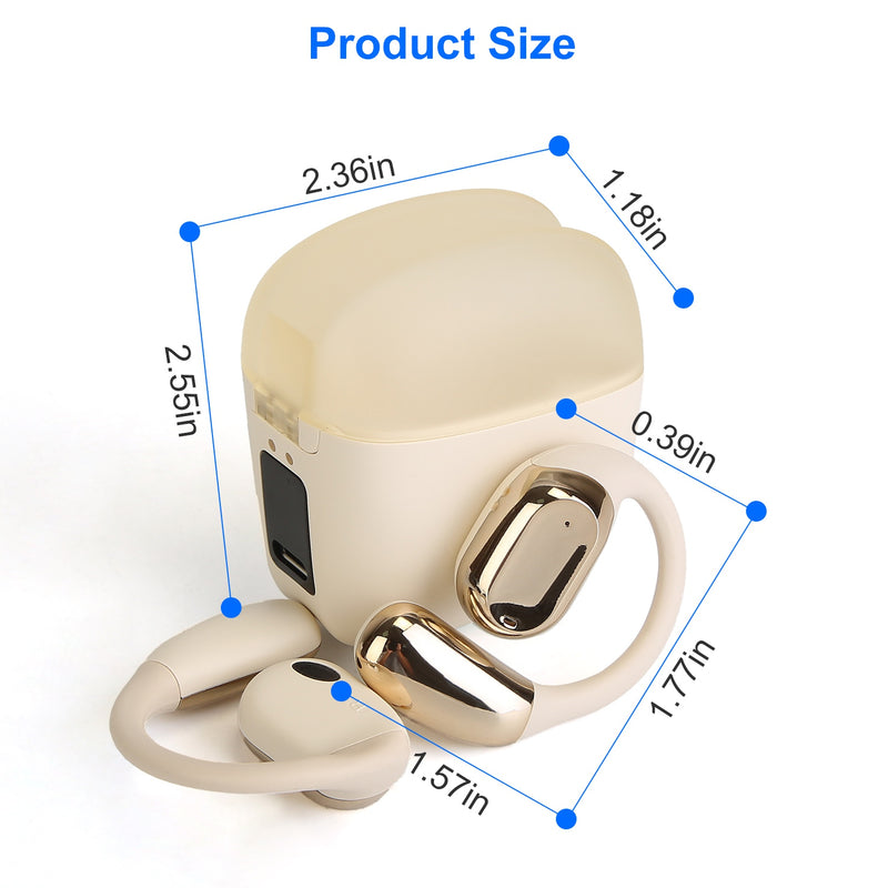 Open Ear Wireless Headphones with Charging Case and LED Display
