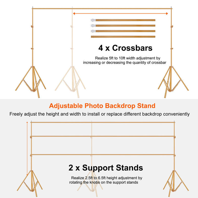 Adjustable Photo Backdrop Stand – 5 to 10 Feet with Bag
