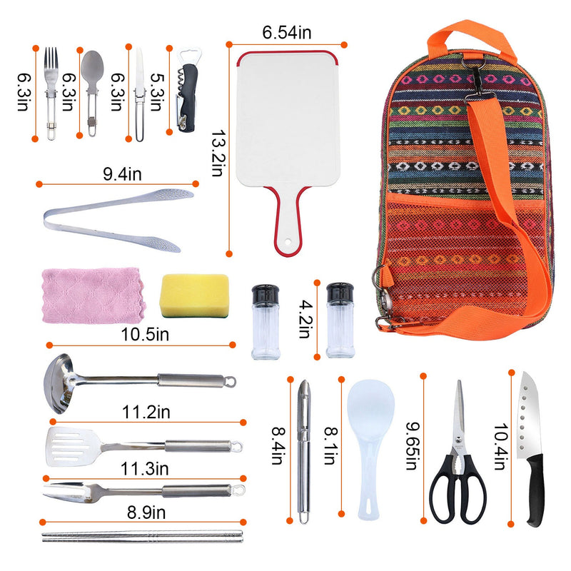 Complete Utensil Kit – Portable Kitchen for Camping, Hiking, and BBQs