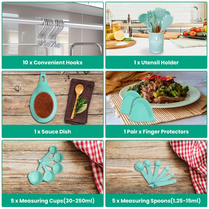 Complete Kitchen and Baking Utensil Set – 35 Pieces with Utensil Holder