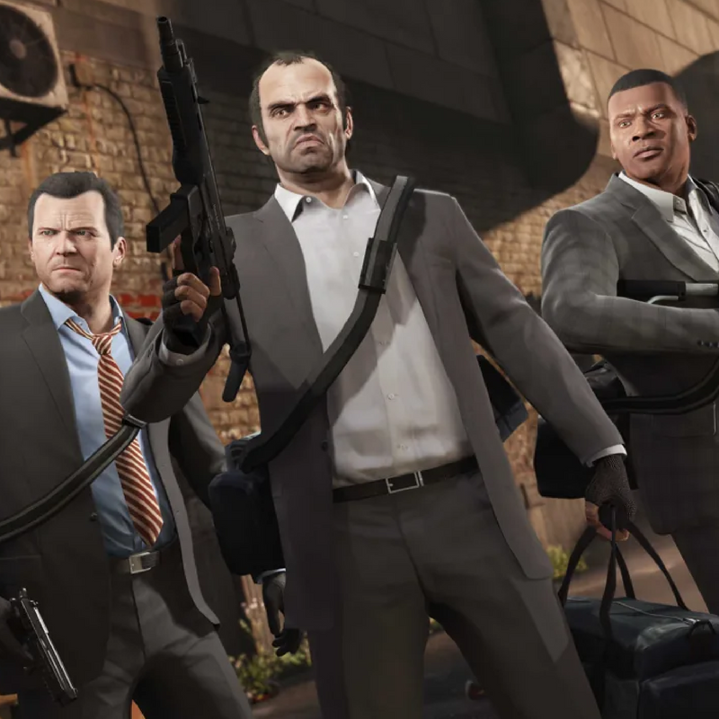 Juego de video Grand Theft Auto V para PlayStation 5, con portada del juego y arte de la caja en la imagen.