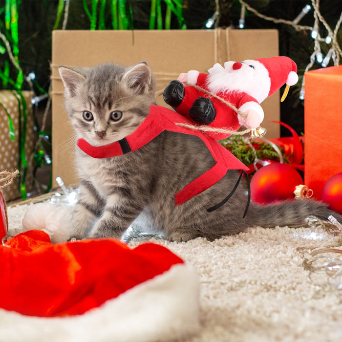 Christmas Costume for Dogs and Cats – Santa Claus Rider Outfit