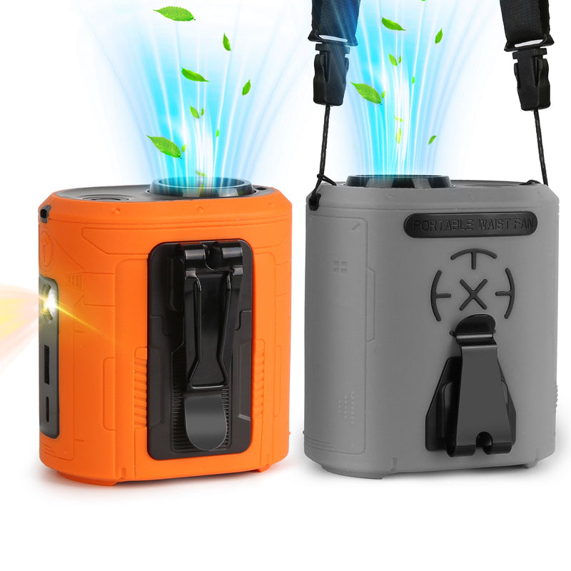 Wireless Waist Fan - 5-in-1 with Flashlight and 1000mAh Battery