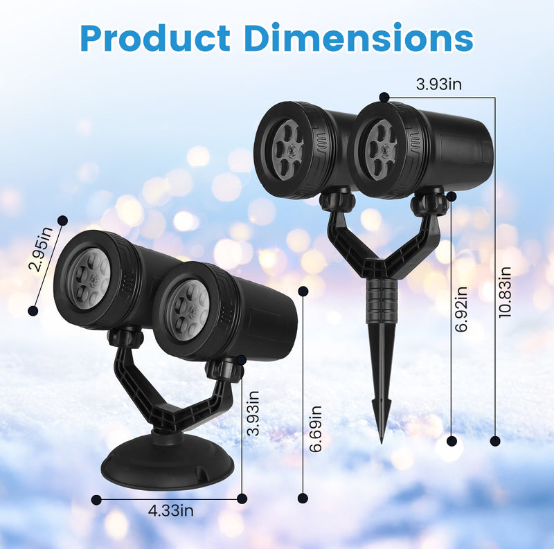 LED Snowflake Projector – Dual Adjustable Head IP44
