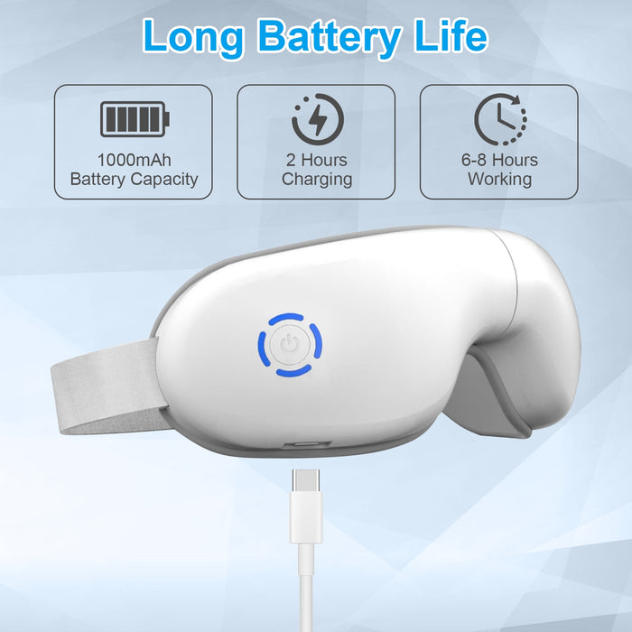 Rechargeable Eye Massager – With Vibration, Relaxing Music, and Wireless Control