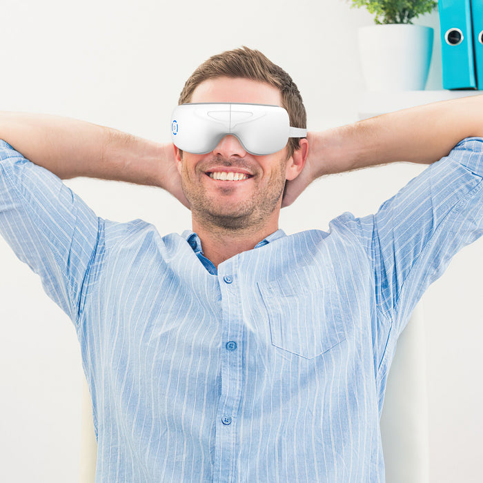 Rechargeable Eye Massager – With Vibration, Relaxing Music, and Wireless Control