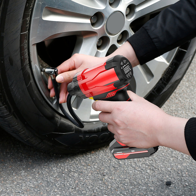 Portable Air Compressor – 150 PSI Cordless Tire Inflator for Car, Motorcycle, and Bicycle