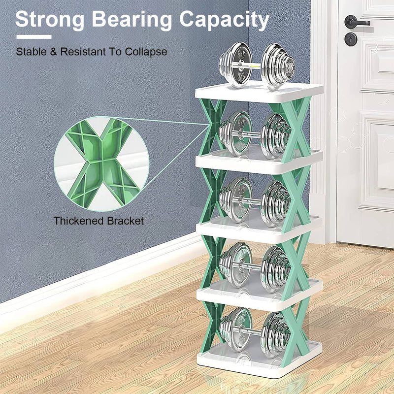 Plastic Vertical Shoe Organizer – 9 Independent Tiers