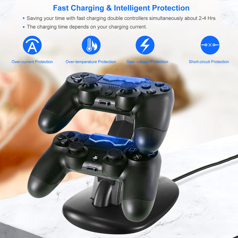 Dual Charging Dock for PS4 Controllers – Micro USB with LED Indicator