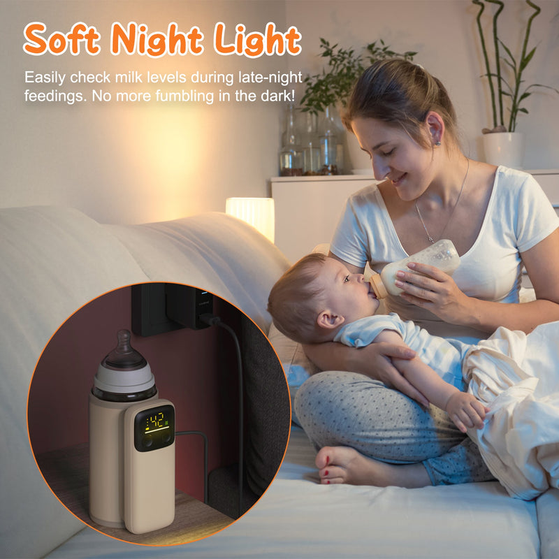 Formula and Bottle Warmer - Portable with Night Light and 5000mAh Power Bank