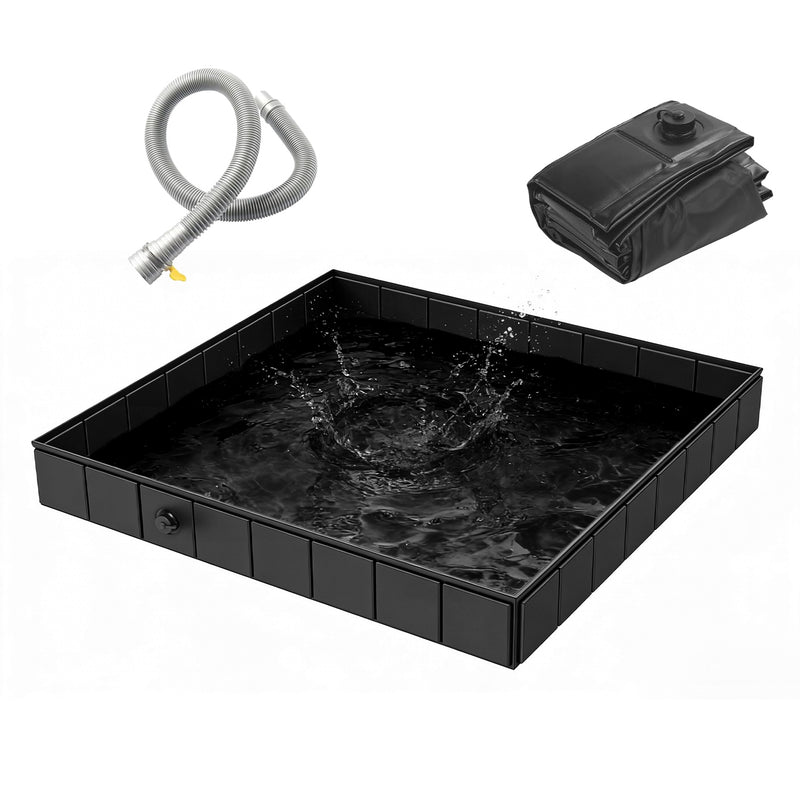 Portable Folding Shower Tray – PVC with Drainage Hose