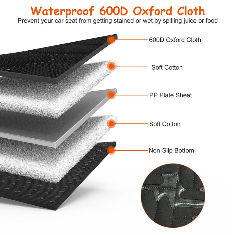 Rear Pet Seat Cover with Zipper and Side Flaps