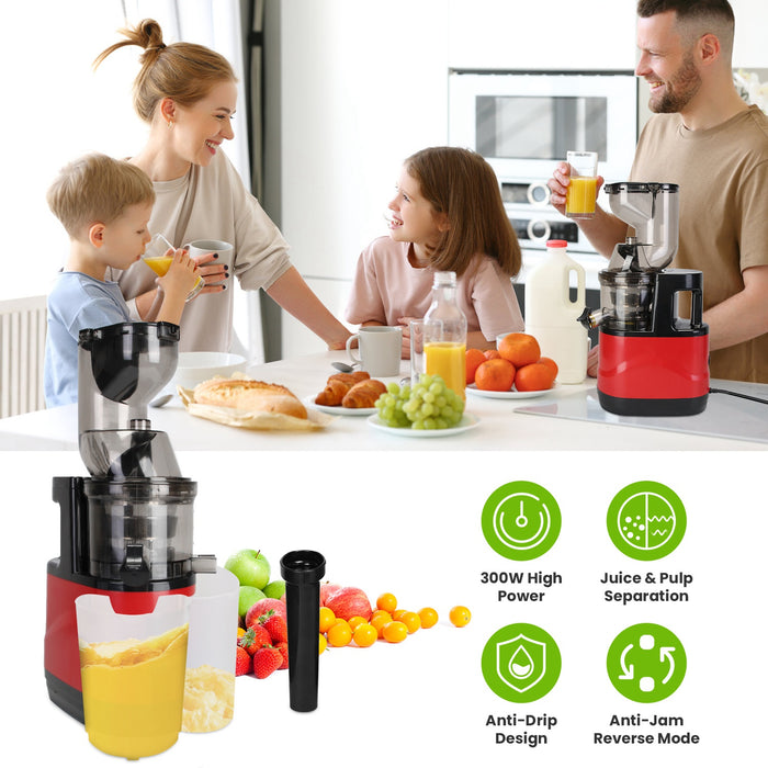 Slow Juicer - 300W with Clear Markings Display and Easy Cleaning