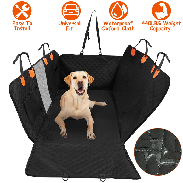 Rear Pet Seat Cover with Zipper and Side Flaps