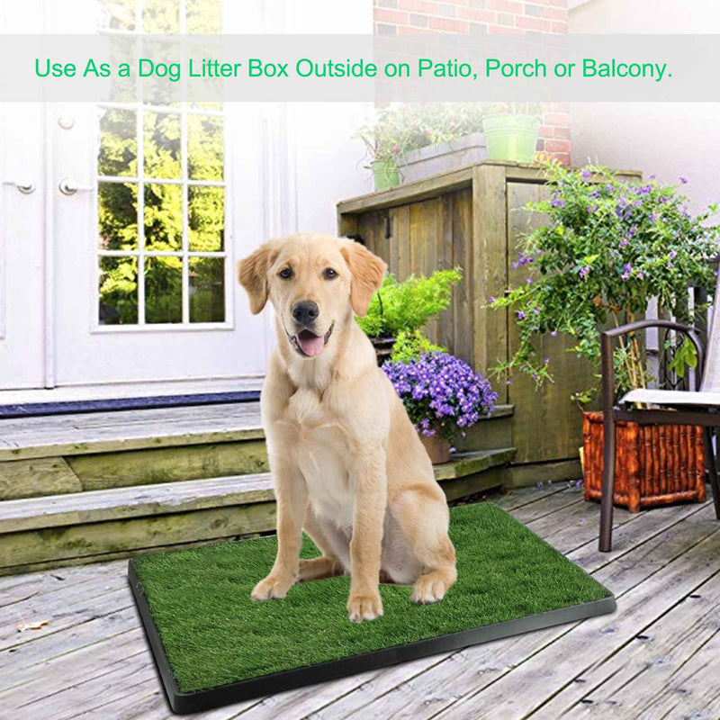Dog Training Mat - Artificial Grass with Indoor/Outdoor Potty Tray