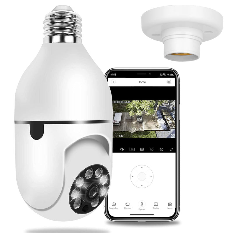 Light Bulb Security Camera - Full HD 1080P with Night Vision and Microphone