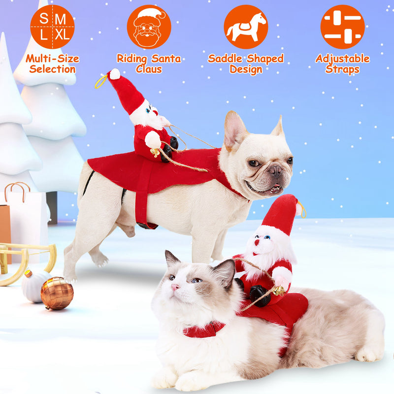 Christmas Costume for Dogs and Cats – Santa Claus Rider Outfit