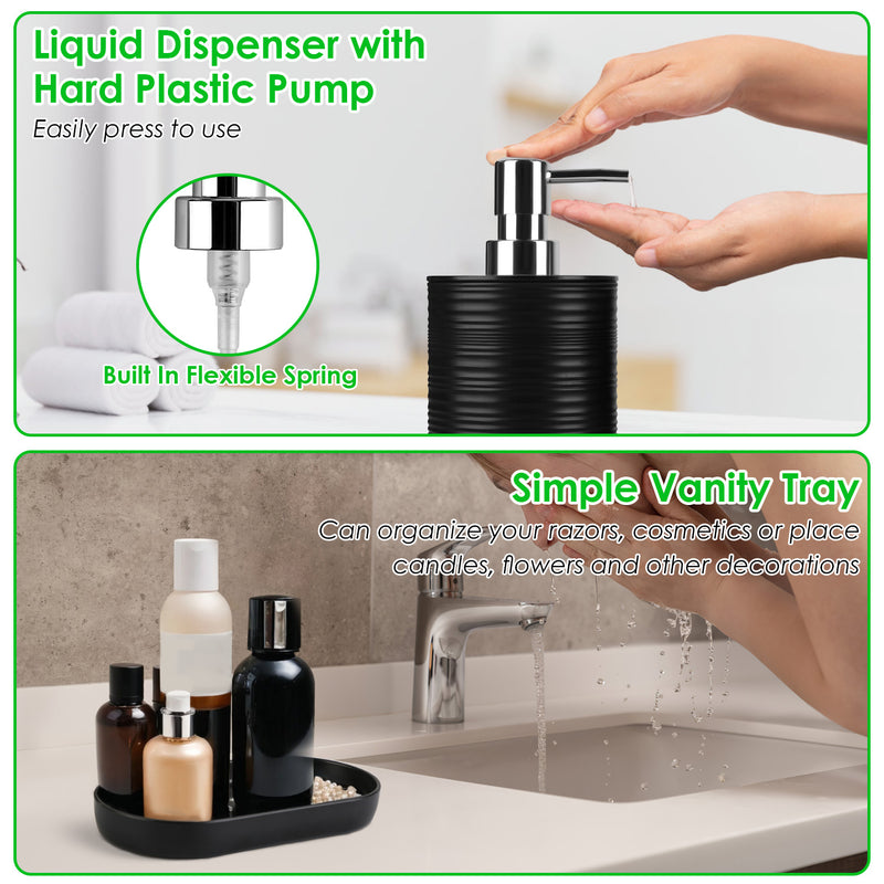 8-Piece Bathroom Accessory Set – ABS with Bamboo Lid