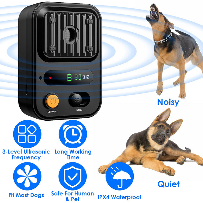 Portable Anti-Barking Device - IPX4 Waterproof, 32.8ft Detection and 3 Frequencies